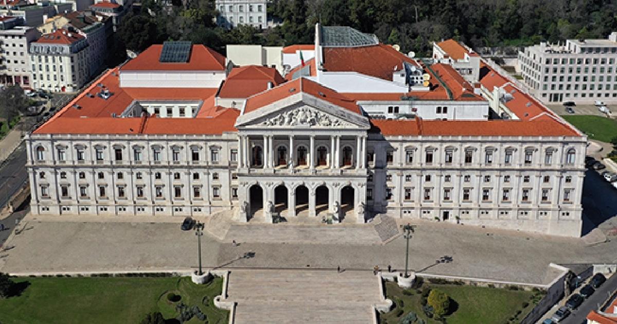 Vista aérea da Assembleia da República Portuguesa.